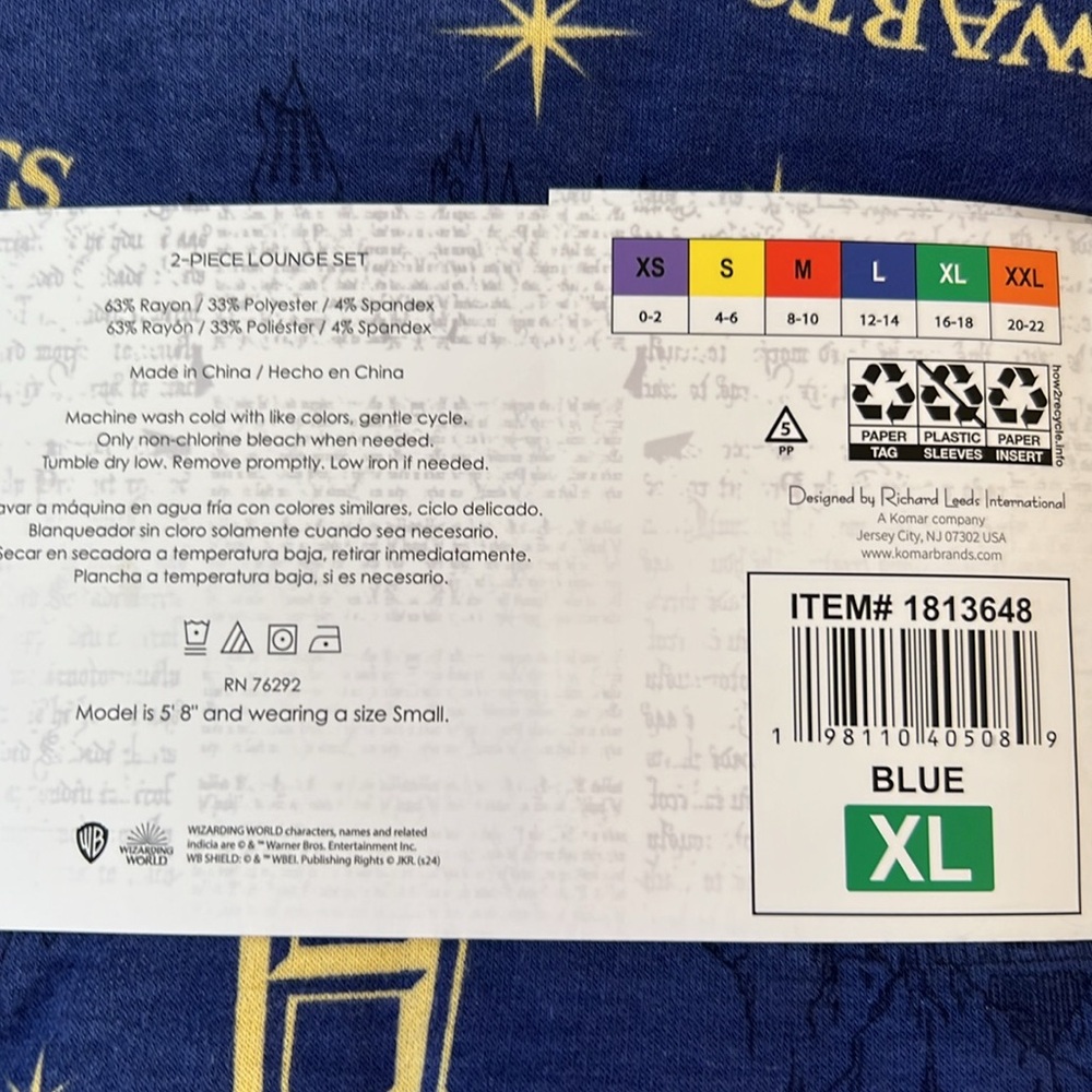 New Harry Potter 2 Piece Lounge Set Women’s XL (16-18) - Picture 3 of 4
